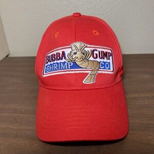 NWOT Bubba Gump Shrimp Co. Embroidered Hat Cap Forrest Gump Adjustable Red